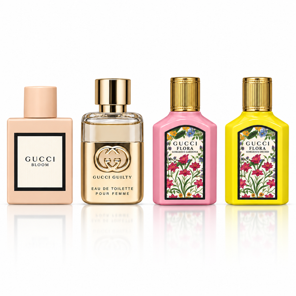 Gucci Miniature Gift Set Bloom EDP 5ml + Guilty Pour Femme EDT 5ml + Flora Gorgeous Gardenia EDP 5ml + Flora Gorgeous Orchid EDP 5ml