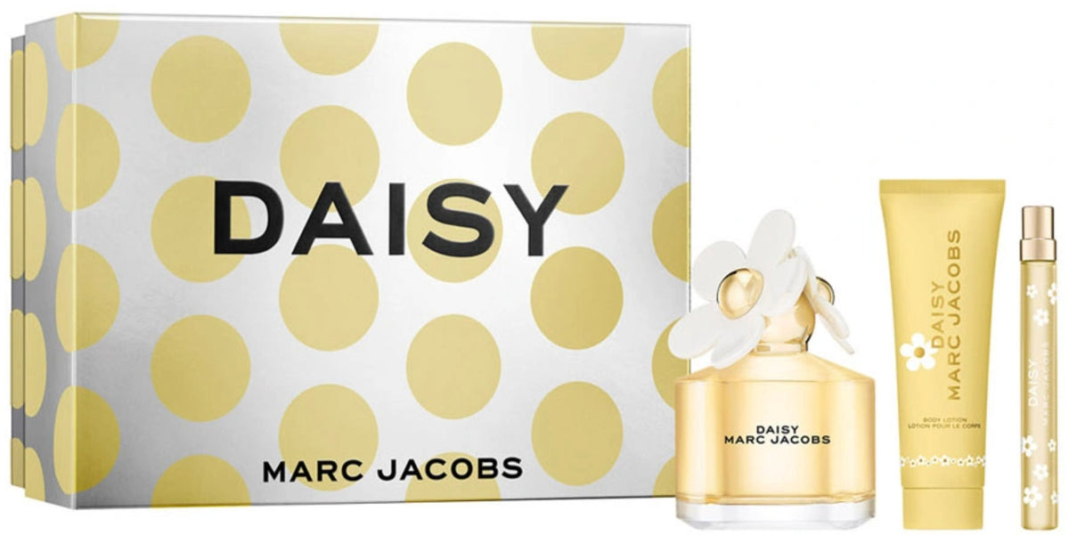 Marc Jacobs Daisy 100ml EDT Spray + 75ml Body Lotion + 10ml EDT Spray Gift Set