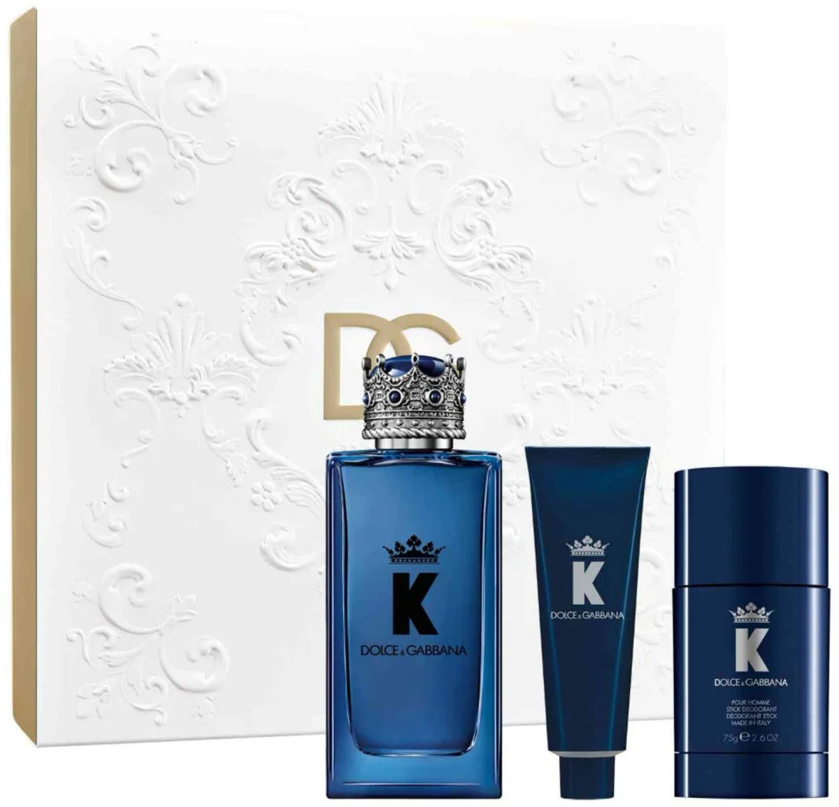 Dolce & Gabbana K 100ml EDP Spray + 75g Deodorant Stick + 50ml Shower Gel Gift Set