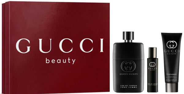 Gucci Guilty Pour Homme Gift Set: 90ml EDP Spray + 15ml EDP Spray + 50ml Shower Gel
