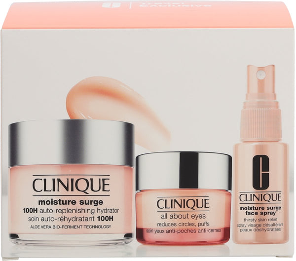 Clinique Moisture Surge Gift Set Overnight Mask 30ml + Face Spray Skin Relief 30ml + Auto-Replenishing Cream 15ml