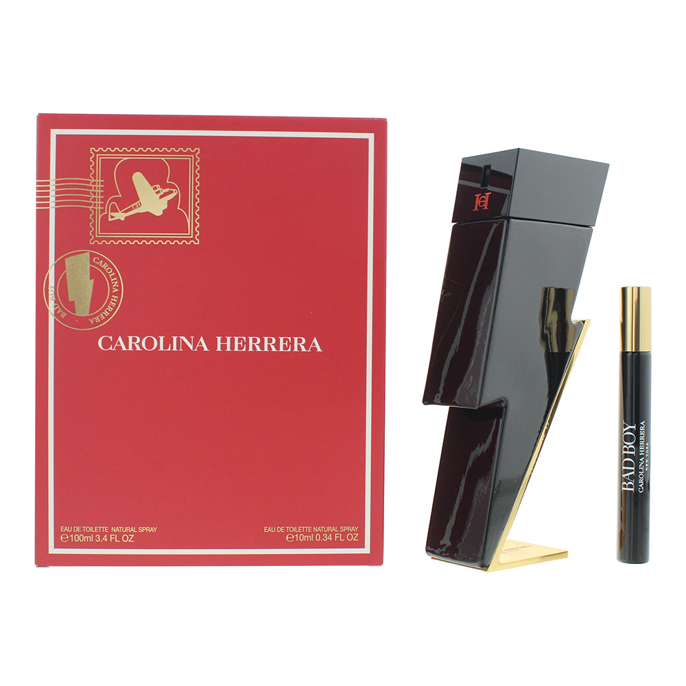 Carolina Herrera Bad Boy Gift Set 100ml EDT Spray + 10ml EDT Spray