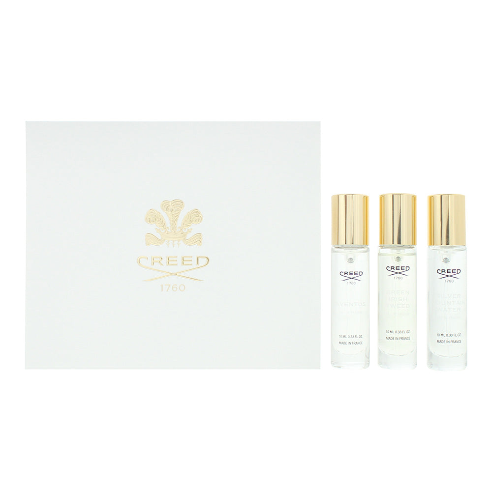 Creed Gift Set Aventus 10ml EDP + Green Irish Tweed 10ml EDP + Silver Mountain Water 10ml EDP