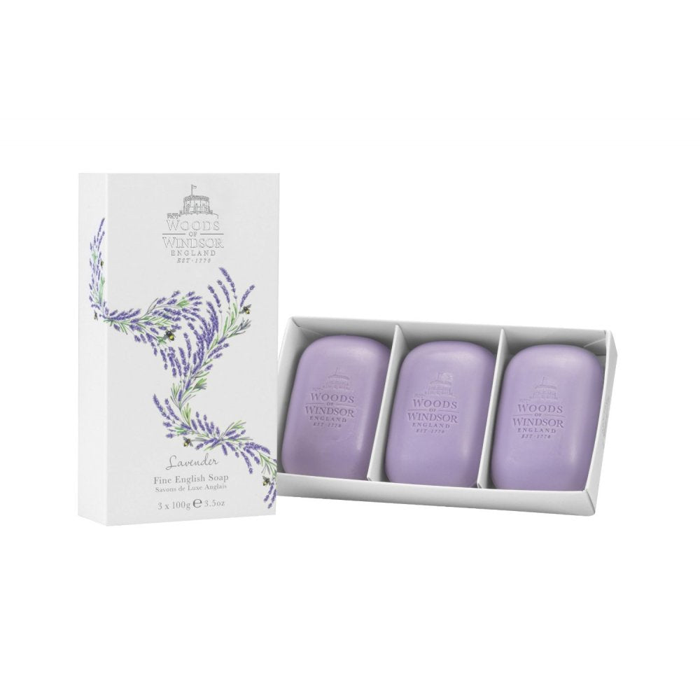 Woods of Windsor Woods Of Windsor Lavender Fine English Soap 3 X 100G - Health & Beauty > Personal Care > Cosmetics > Bath & Body > Bar Soap