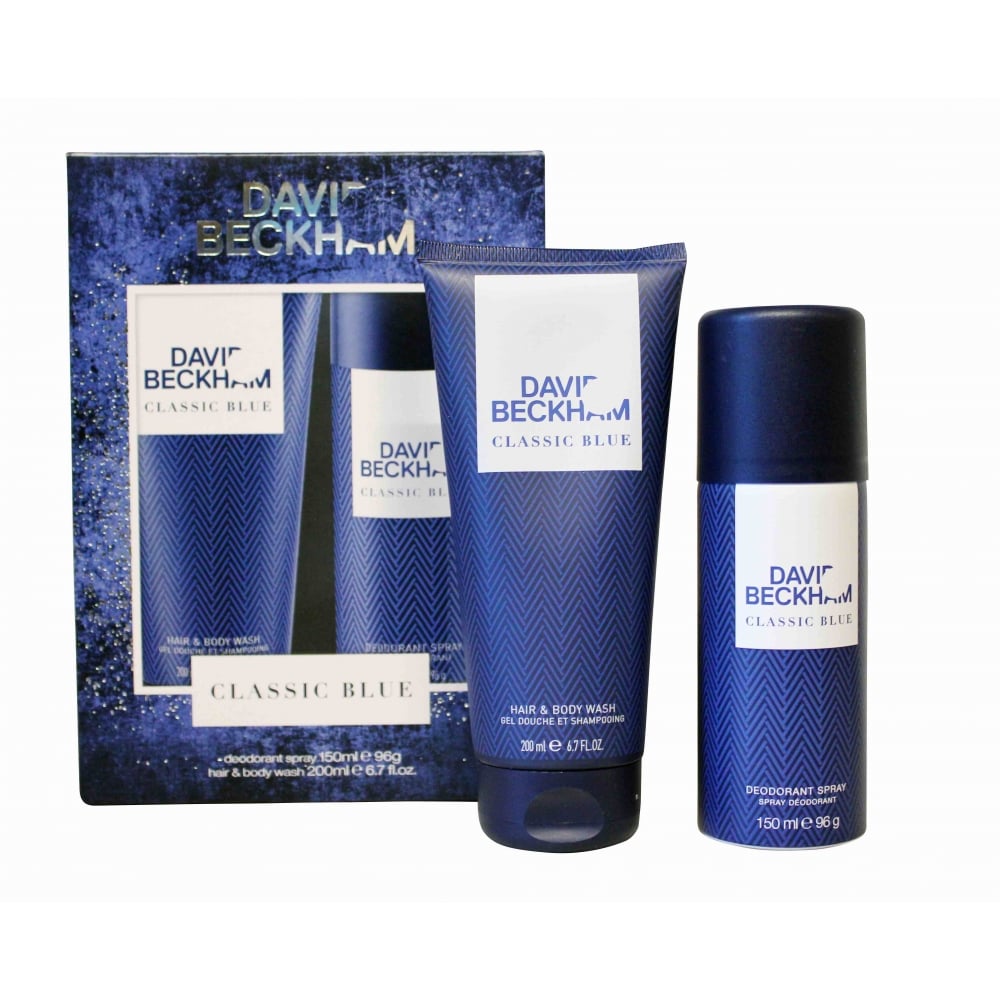 David Beckham David Beckham Classic Blue Gift Set - Deodorant 150ml + Hair/Body Wash 200ml - Health & Beauty > Personal Care > Cosmetics > Bath & Body Gift Sets