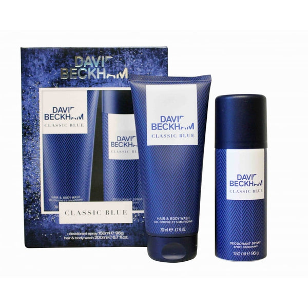 David Beckham David Beckham Classic Blue Gift Set - Deodorant 150ml + Hair/Body Wash 200ml - Health & Beauty > Personal Care > Cosmetics > Bath & Body Gift Sets