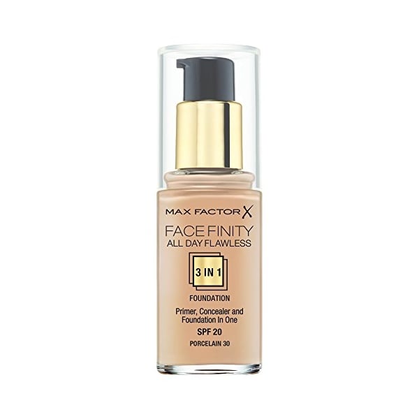 Max Factor Max Factor Facefinity All Day Flawless 3 In 1 Foundation 30ml - SPF20 Porcelain 30 - Health & Beauty > Personal Care > Cosmetics > Makeup > Face Makeup > Foundations & Concealers SPF