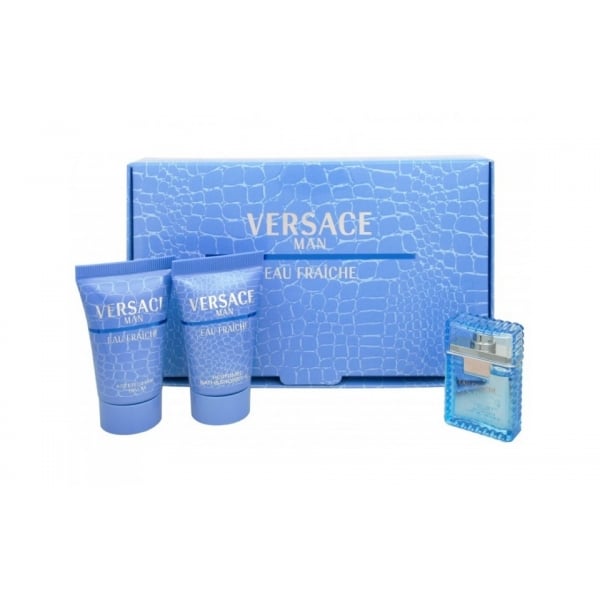 Versace Man Eau Fraiche Gift Set 5Ml EDT + 25ml Shower Gel + 25ml Aftershave Balm