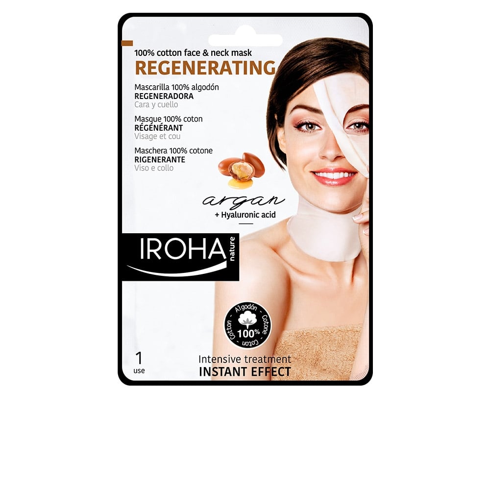 Iroha Nature Regenerating Cotton Face And Neck Mask Argan Oil 1 Unit