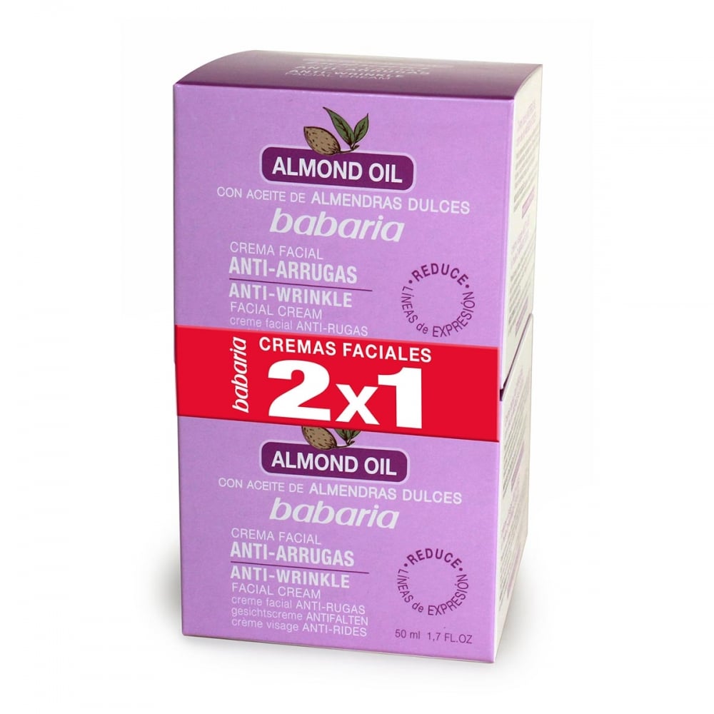 Babaria Almond Oil Anti-Wrinkle Facial Cream 2X50ml