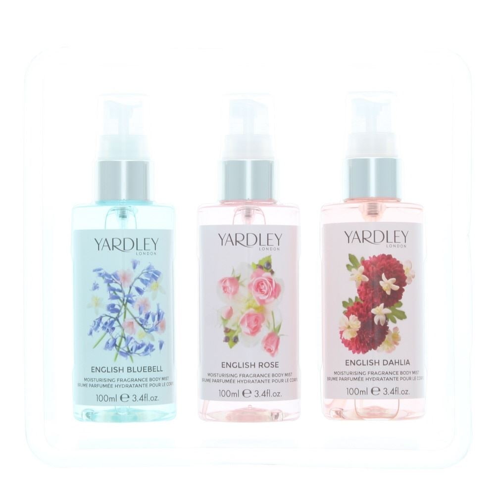 Yardley Yardley Fragrance Mist Collection 100ml X 3 Rose & Dahlia & Bluebell -
