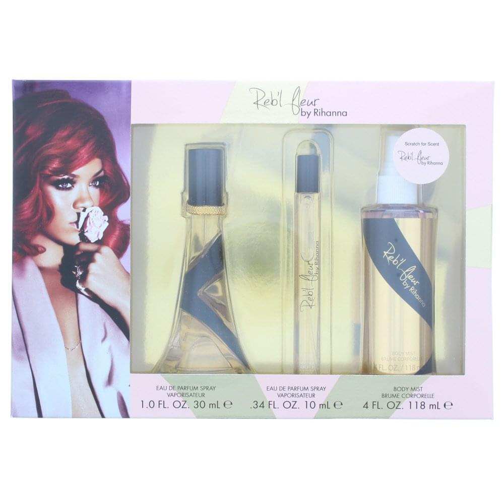 Rihanna Rihanna Reb'L Fleur Gift Set 30ml EDP + 10ml EDP + 118Ml EDT Body Spray -