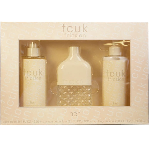 FCUK Fcuk Friction Her Gift Set 100ml EDT Spray + 250ml Body Lotion + 250ml Fragrance Mist -
