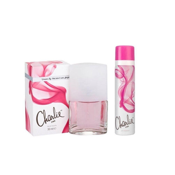 Revlon Revlon Charlie Pink Gift Set 30ml EDT Spray + 75ml Body Spray -