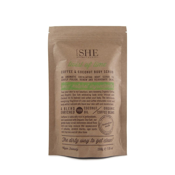 Om She Om She Coffee & Coconut Body Scrub 200G - Twist Of Lime -