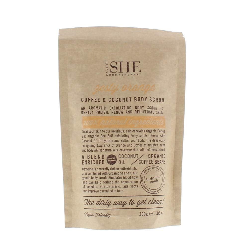 Om She Om She Coffee & Coconut Body Scrub 200G - Zesty Orange -