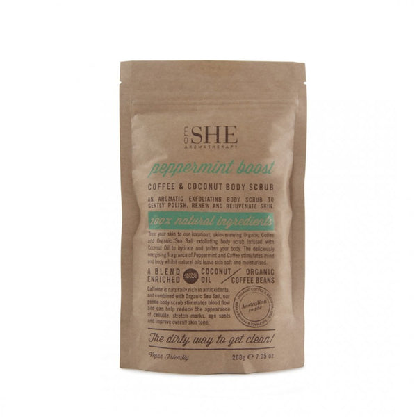 Om She Om She Coffee & Coconut Body Scrub Peppermint Boost 200G -
