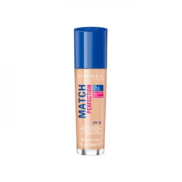 Rimmel Rimmel Match Perfection Foundation SPF20 - 101 Classic Ivory 30ml -