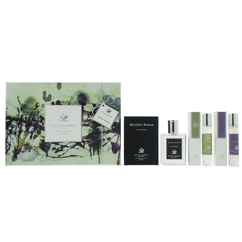 Acca Kappa Acca Kappa EDP Gift Set : Muschio Bianco 50ml - Tilia Cordata 15ml - Wisteria 15ml -