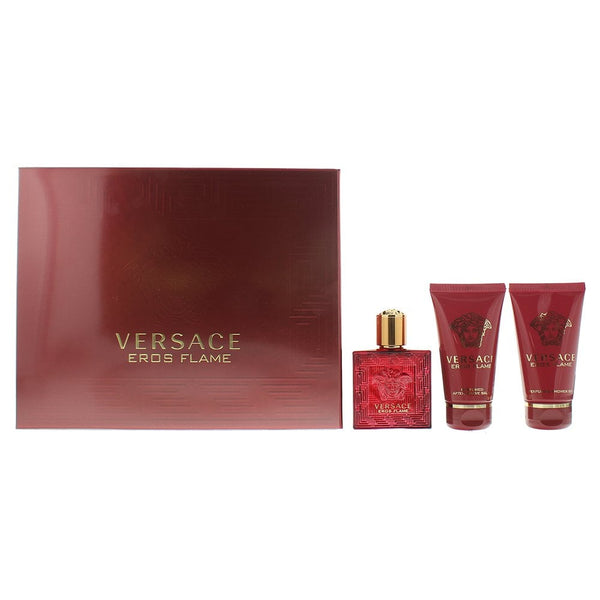Versace Versace Eros Flame Gift Set 50ml EDP Spray + Shower Gel 50ml + Aftershave Balm 50ml -