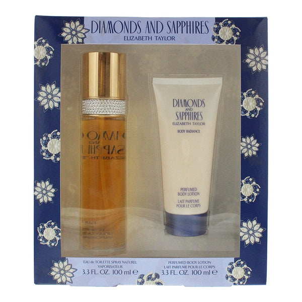 Elizabeth Taylor Elizabeth Taylor Diamonds And Sapphires - 100ml EDT Spray + 100ml Body Lotion -