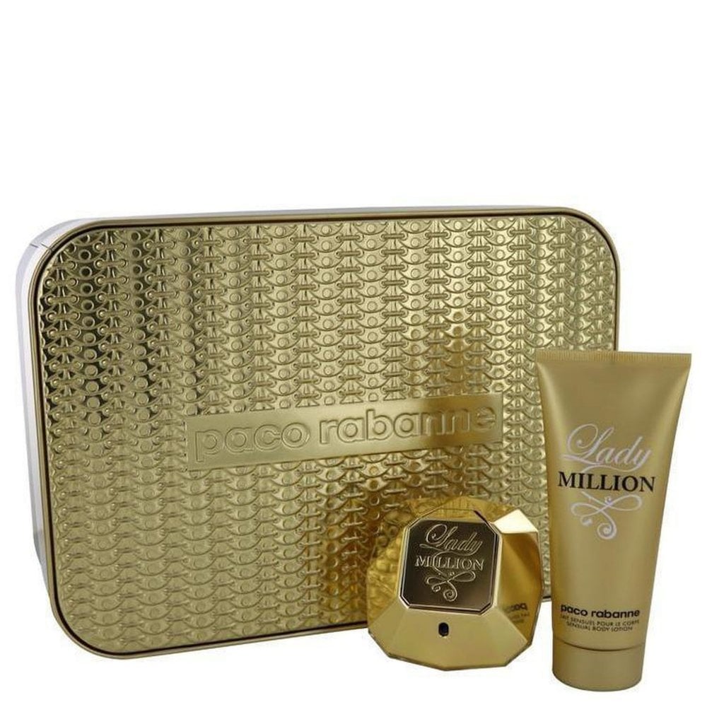 Paco Rabanne Lady Million 80ml EDP Spray + 100ml Sensual Body Lotion