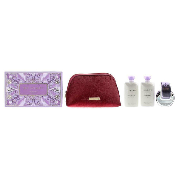 Bvlgari Bvlgari Omnia Amethyste 65ml EDT Spray + 2 X Body Lotion 75ml + Beauty Pouch -