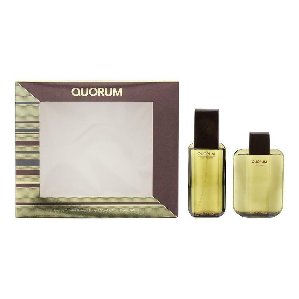 Puig Antonio Puig Quorum Gift Set 100ml EDT Spray + 100ml Aftershave -