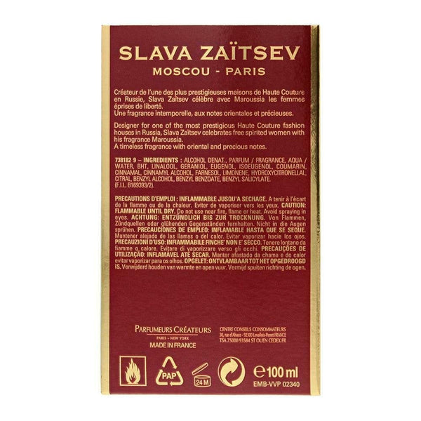 Slava Zaitsev Slava Zaitsev Maroussia 100ml EDT Spray - Health & Beauty > Personal Care > Cosmetics > Perfumes & Colognes > Eaux De Toilette EDT