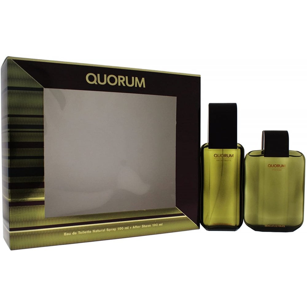 Puig Puig Quorum Mens Gift Set 100ml EDT Spray + 100ml Aftershave - Health & Beauty > Personal Care > Cosmetics > Bath & Body Gift Sets