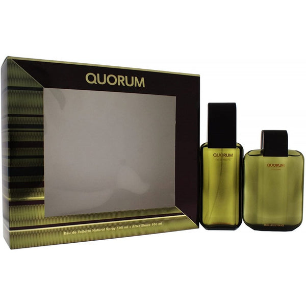 Puig Puig Quorum Mens Gift Set 100ml EDT Spray + 100ml Aftershave - Health & Beauty > Personal Care > Cosmetics > Bath & Body Gift Sets
