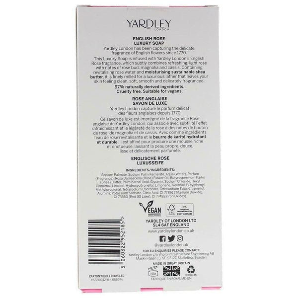 Yardley Yardley English Rose 3X Soaps - Health & Beauty > Personal Care > Cosmetics > Bath & Body > Body Wash Soap