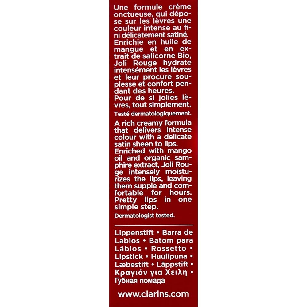 Clarins Clarins Joli Rouge Hydration And Wear Lipstick - 723 Raspberry - Health & Beauty > Personal Care > Cosmetics > Makeup > Lip Makeup > Lipsticks 0