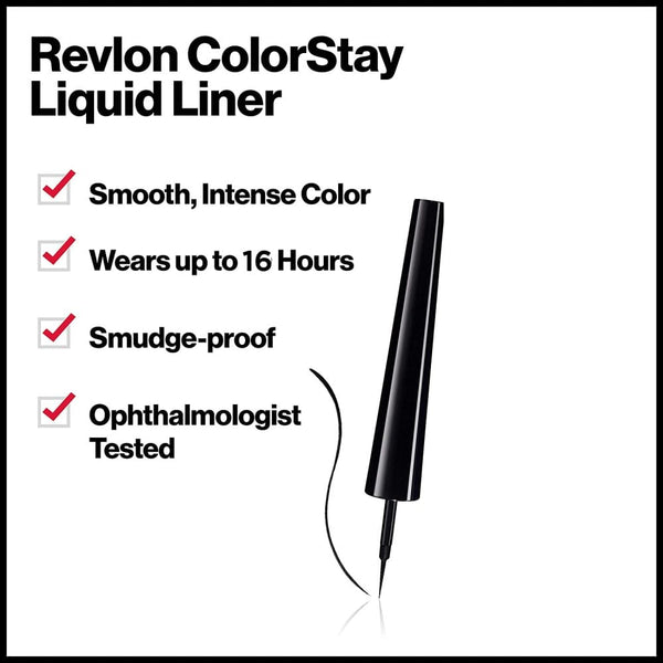 Revlon Revlon Colorstay Long Lasting Waterproof Liquid Eyeliner - Blackest Black - Health & Beauty > Personal Care > Cosmetics > Makeup > Eye Makeup > Eyeliner Eyeliner