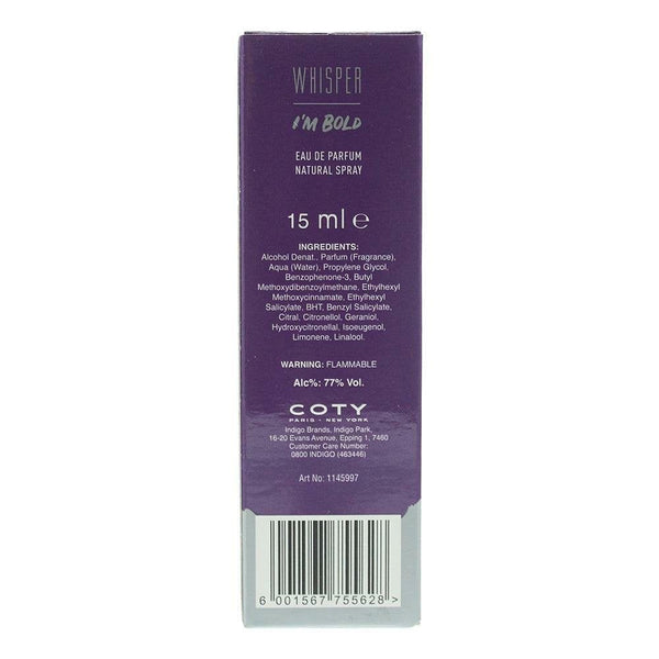 Coty Coty Whisper I'M Bold 15ml EDP Spray - Health & Beauty > Personal Care > Cosmetics > Perfumes & Colognes > Eaux de Parfum EDP