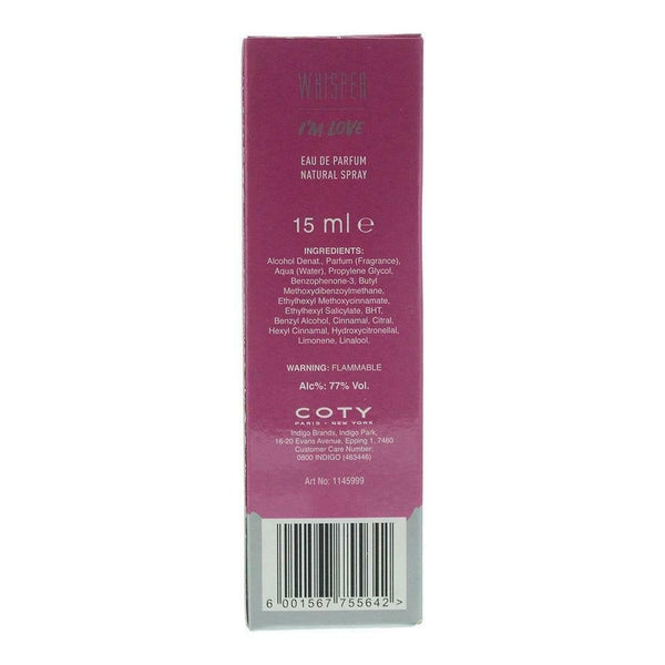Coty Coty Whisper I'M Love 15ml EDP Spray - Health & Beauty > Personal Care > Cosmetics > Perfumes & Colognes > Eaux de Parfum EDP