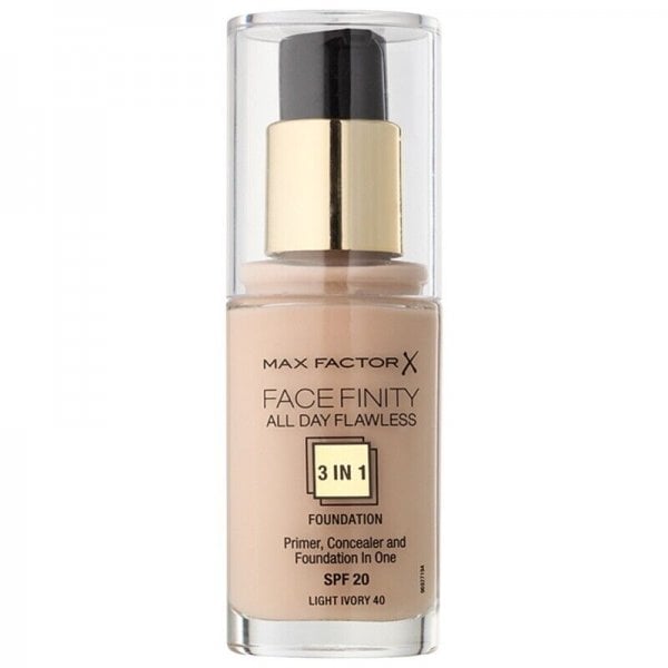 MAX FACTOR Max Factor Facefinity 3 In 1 All Day Flawless Foundation SPF20 - 40 Light Ivory - Health & Beauty > Personal Care > Cosmetics > Makeup > Face Makeup > Foundations & Concealers