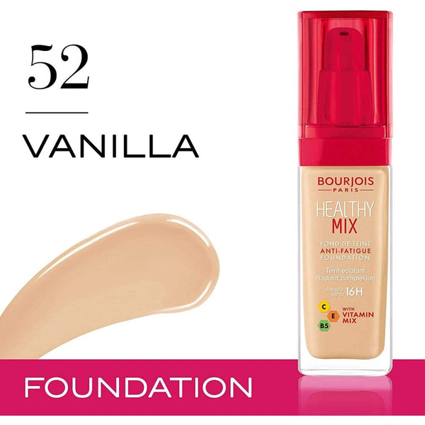 Bourjois Bourjois Healthy Mix Anti-Fatigue Foundation 30ml - 52 Vanilla - Health & Beauty > Personal Care > Cosmetics > Makeup > Face Makeup > Foundations & Concealers FOUNDATION