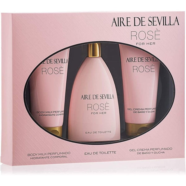 Instituto Espanol Instituto Espanol Aire De Sevilla Rose For Her Gift Set EDT Spray + Shower Gel + Body Lotion -