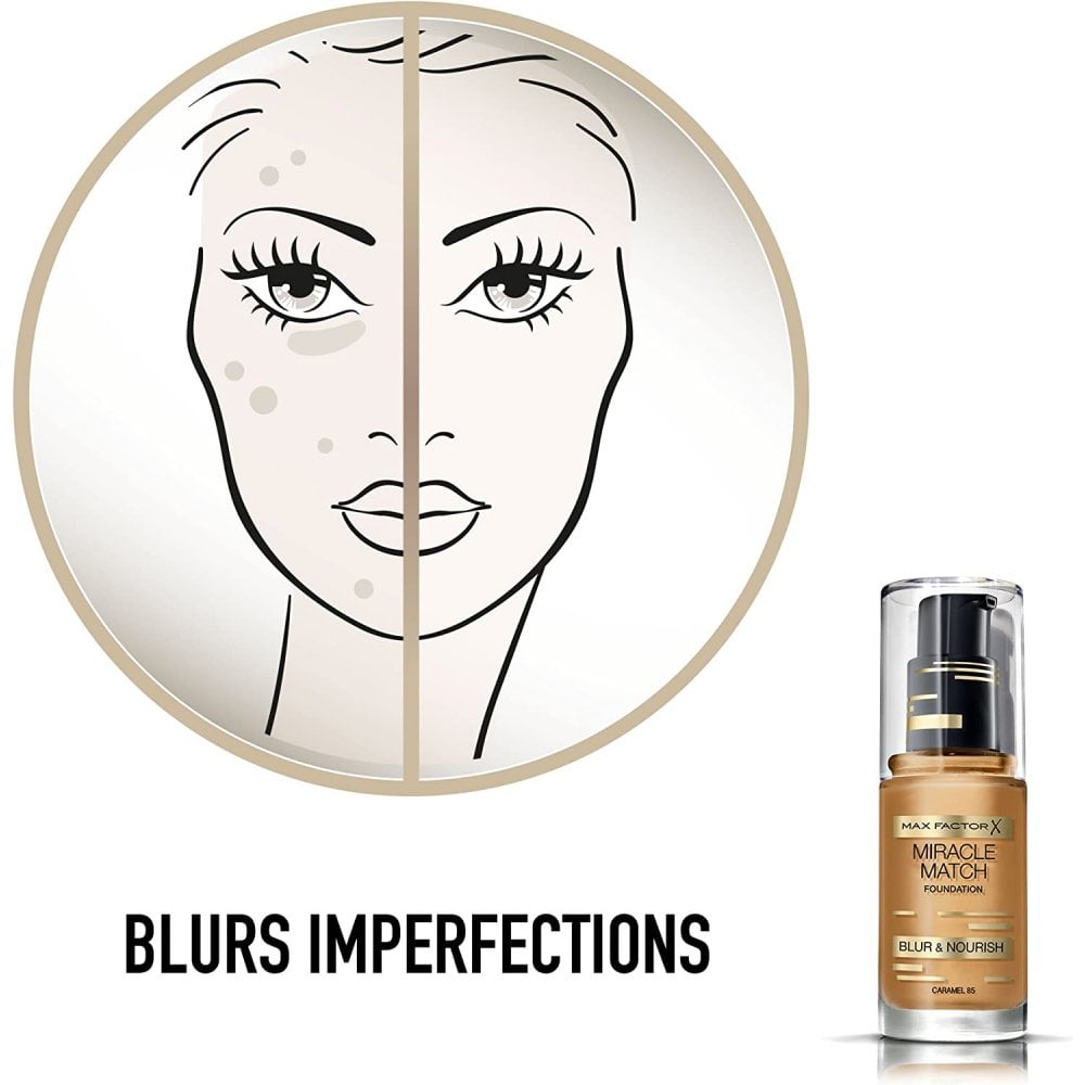 MAX FACTOR Max Factor Miracle Match Foundation Blur & Nourish - 85 Caramel -