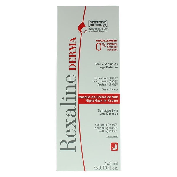 REXALINE Rexaline Derma Night Mask-In-Cream 6 X 3ml Sensitive Skin Age Defense - Health & Beauty > Personal Care > Cosmetics > Skin Care > Skin Care Masks & Peels Cream