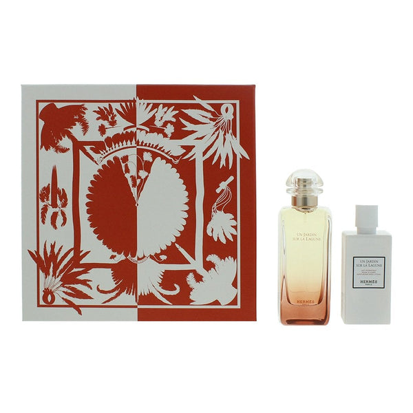 Hermes Hermes Un Jardin Sur La Lagune Gift Set 100ml EDT Spray + 100ml Body Lotion -