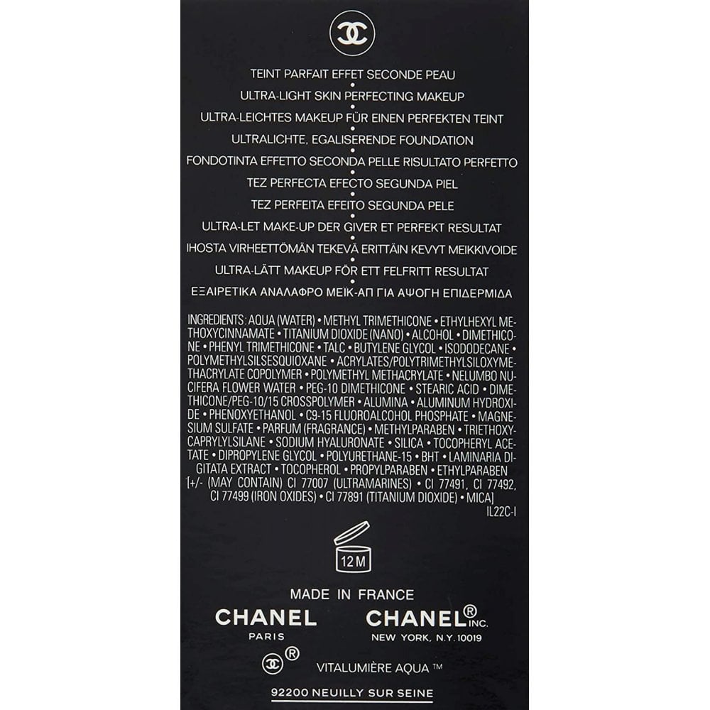 Chanel Vitalumiere Aqua Ultra Light Skin Foundation Sfp15 30ml - 70 Beige