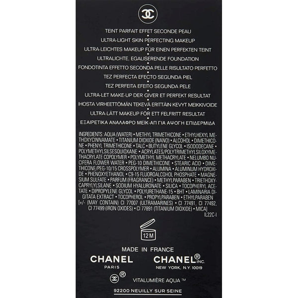 Chanel Vitalumiere Aqua Ultra Light Skin Foundation Sfp15 30ml - 70 Beige