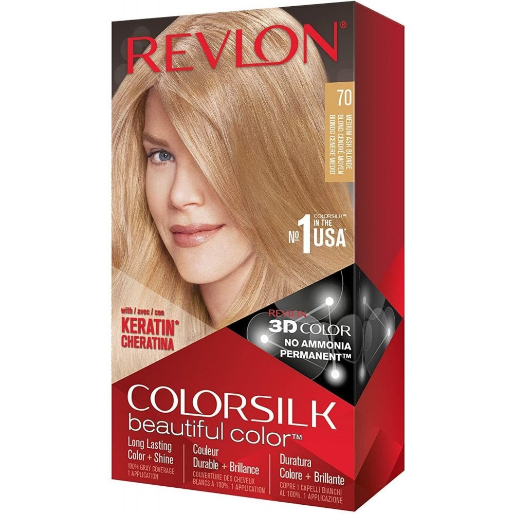 Revlon Revlon Colorsilk Beautiful Hair Color Permanent Hair Dye - 70 Medium Ash Blonde - Hair Dye