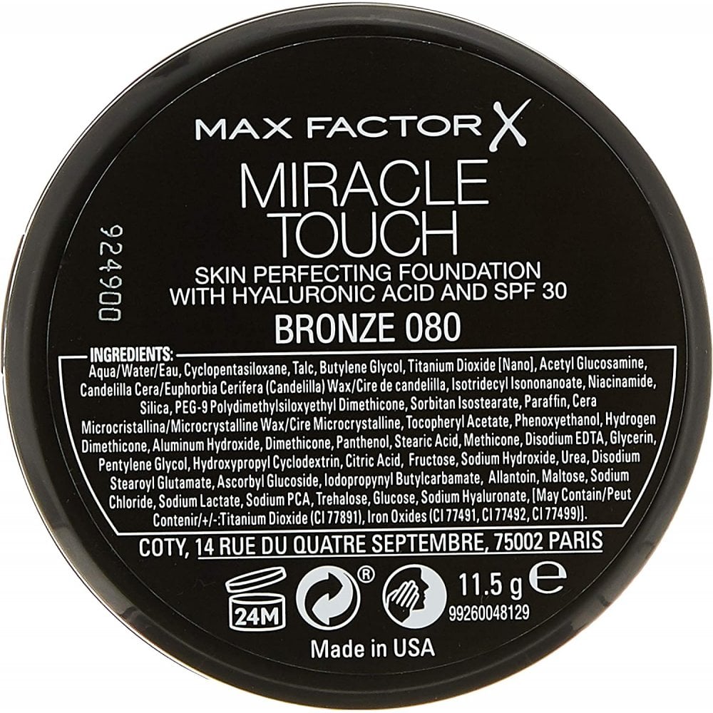 MAX FACTOR Max Factor Miracle Touch Skin Smoothing Foundation 11.5G - 80 Bronze - Health & Beauty > Personal Care > Cosmetics > Makeup > Face Makeup > Foundations & Concealers