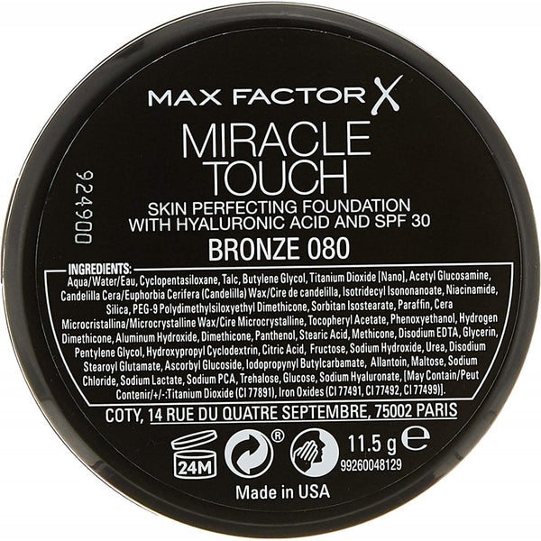 MAX FACTOR Max Factor Miracle Touch Skin Smoothing Foundation 11.5G - 80 Bronze - Health & Beauty > Personal Care > Cosmetics > Makeup > Face Makeup > Foundations & Concealers