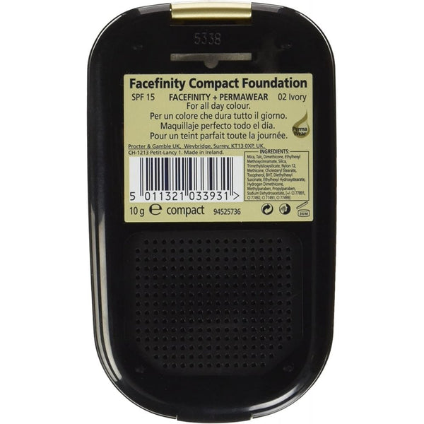 MAX FACTOR Maxfactor Facefinity + Permawear Compact Foundation - 02 Ivory - Health & Beauty > Personal Care > Cosmetics > Makeup > Face Makeup > Foundations & Concealers Foundation