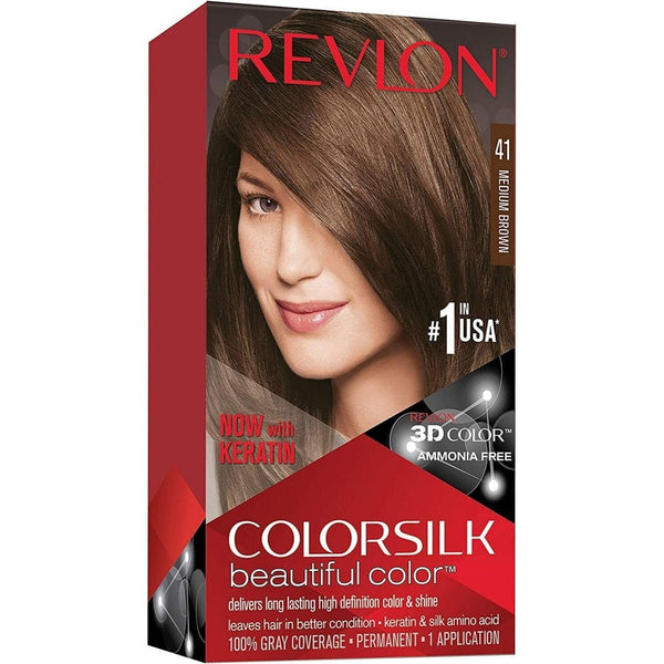 Revlon Revlon Colorsilk Permanent Hair Colour Dye - 41 Medium Brown - Hair Dye