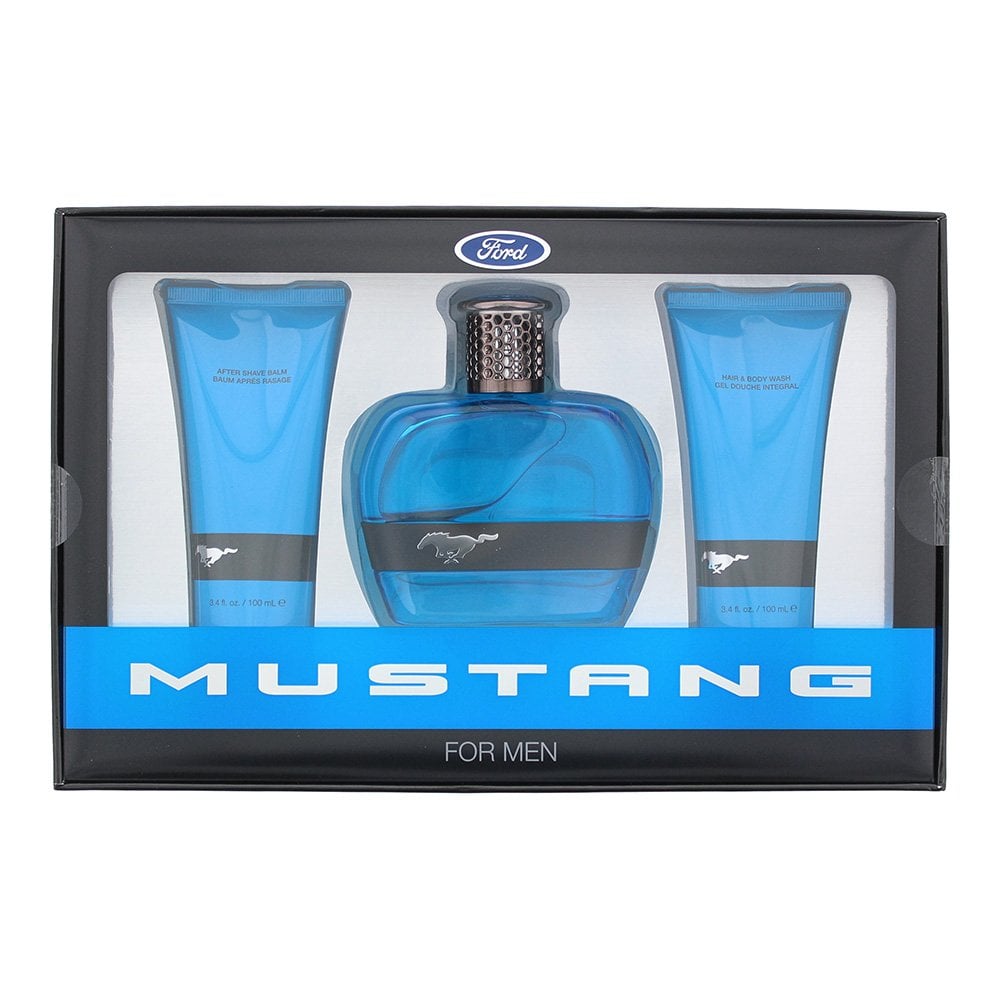 Mustang Mustang Blue 3 Piece Gift Set: 100ml EDT Spray - Aftershave Balm 100ml - Hair And Body Wash 100ml - Health & Beauty > Personal Care > Cosmetics > Perfumes & Colognes > Eaux de Parfum Gift Set